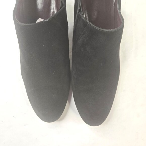 Stuart Weitzman Ankle Booties Sz 6.5 Black Suede Preppy Block Heel Shootie Boots - Picture 9 of 12